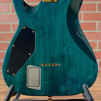 ESP USA M-II DX NT Mahogany Gold Hardware Electric Guitar - See Thru Aqua - Gold EMG 81X (Bridge) & 85X (Neck) Pickups image 13