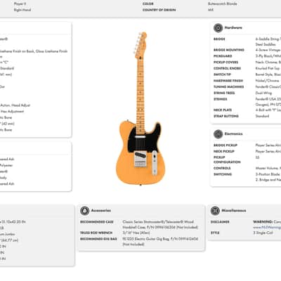 Fender Player II Telecaster Maple Neck in Butterscotch Blonde image 6