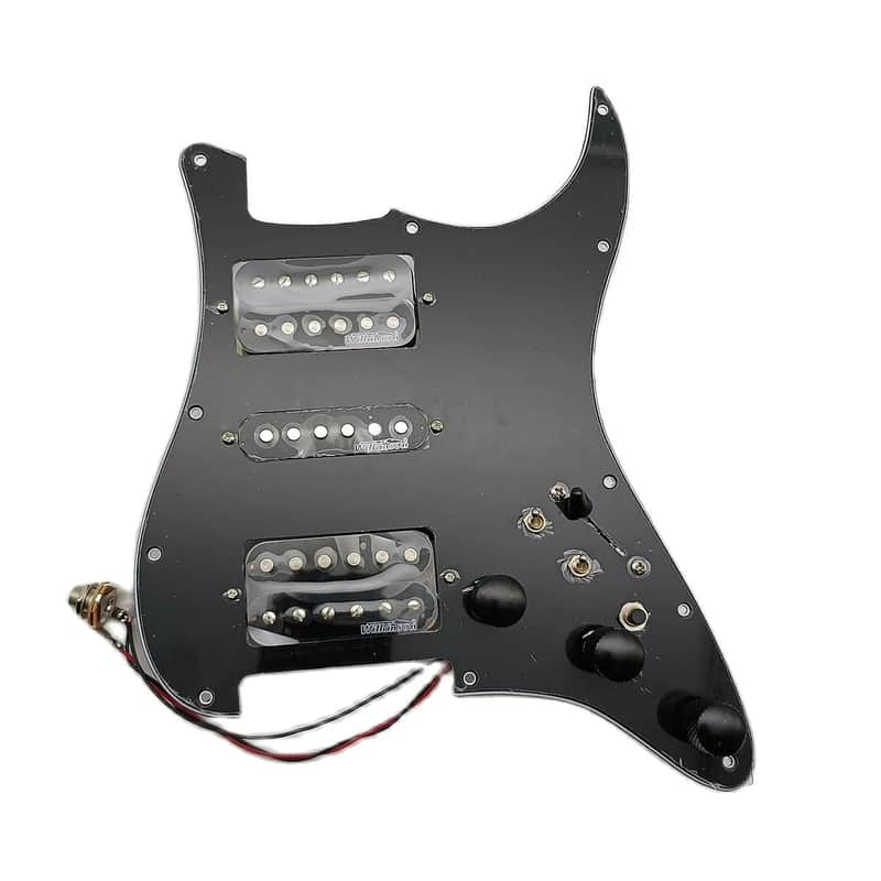 Black HSH Guitar Strat Style Prewired Loaded Pickguard, Multi Switches Wiring image 1