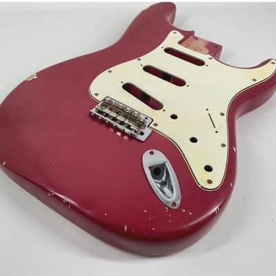 MJT Lightweight Strat Body 4lbs Alder 2026 - Aged Nitro Burgundy Mist image 6