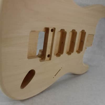 Unfinished Basswood HHH guitar body - fits Fender Strat Stratocaster neck Floyd Rose J978 image 5