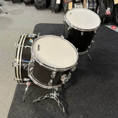 Vintage 1970's Ludwig 3-Ply Classic Maple with Re-Rings 3-Piece 13/16/22 Drum Kit Set in Black (Rm4) image 16