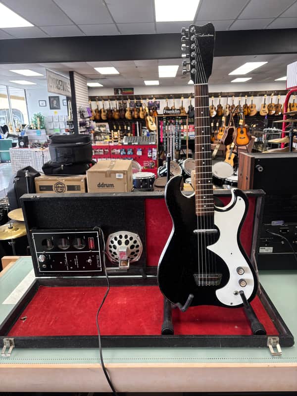 1960's Silvertone 1448 Semi-Hollowbody Electric Guitar with Built-In Tube Amp Hard Case image 1