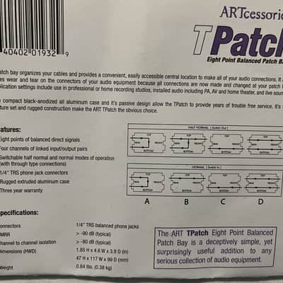 ART T-Patch 8-point balanced patch bay PLUS 15' TRS snake 2010s - Black image 2