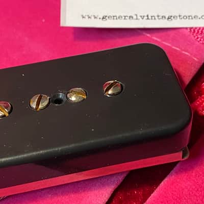 General Vintage Tone 1955 NOS Soapbar P90 pickup set - Scatter wound NOS plain Enameld Old green B image 3