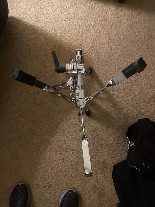 DW DWCP9300 9000 Series Heavy Duty Double-Braced Snare Drum Stand 2010s - Chrome image 1