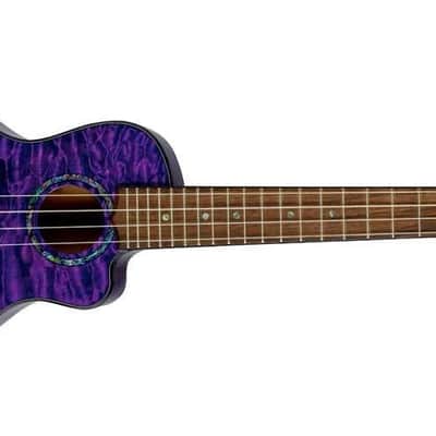 Lanikai QM-PUCEC Quilted Maple Purple Stain Concert Acoustic-Electric Ukulele image 1