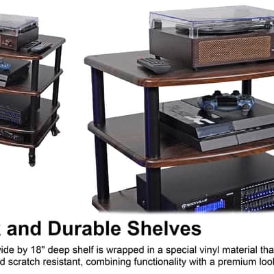 Pair Rockville RockShelf 58D Dark Wood 5.25" Bookshelf Speakers+28" Stands+Rack image 11
