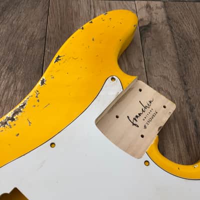 FRANCHIN Jupiter bass body Relic Aged Monaco Yellow 100% Nitro Lacquer Poplar Precision P-Bass Style Made in Italy - Stock piece #23430826 image 8