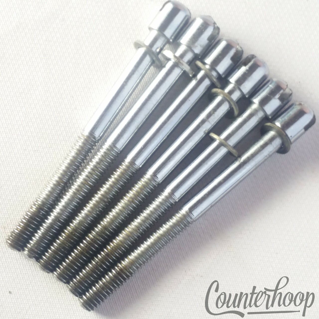 Ajax 6x 2 9/16" Slotted Tension T-Rods Tensioner Snare/Tom Drum Vintage 60s UK — main photograph