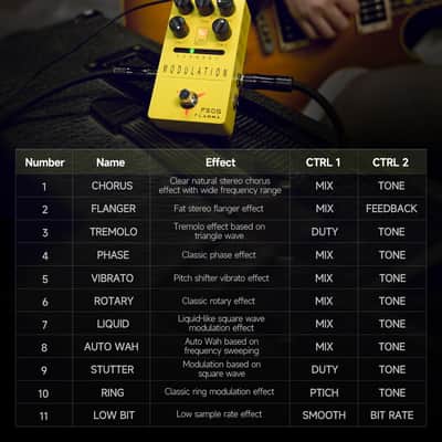 FLAMMA FS05 Multi Modulation Pedal Electric Guitar Stereo Effects Pedal with 7 Storable Slots 11 Modulation Effects True Bypass image 3
