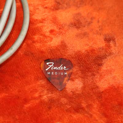 Vintage Leather Strap, 60's Fender Pick & old 60's/70's cable image 4