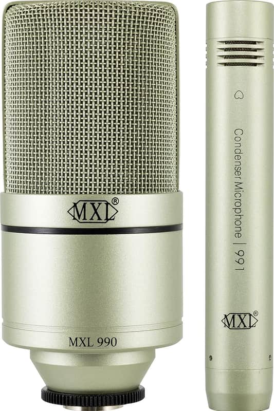 Mint MXL 990/991 Large and Small Diaphragm Condenser Microphone Bundle Project/Home Studio Recording | XLR | Cardiod (Champagne) image 1