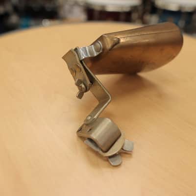 Vintage 1960s Ludwig Gold Tone Script Logo 5" Cowbell w/ Mount image 3