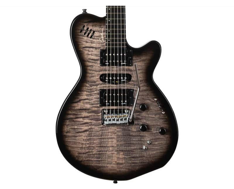 Godin XTSA Leaftop Electric Guitar - Trans Black - Open Box image 1