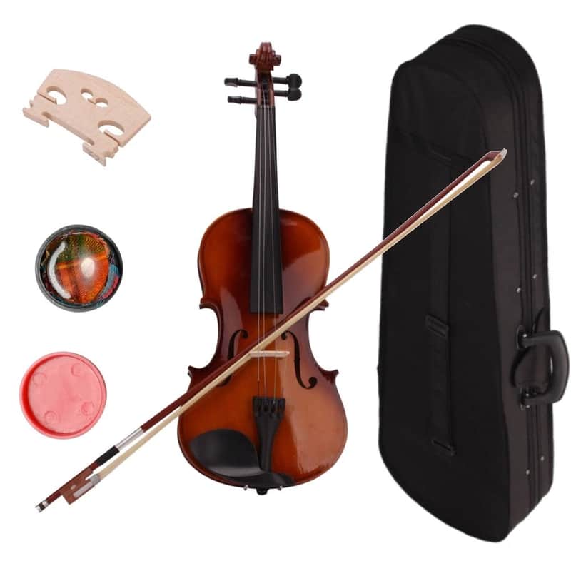 New 4/4 Natural Acoustic Violin Set + Case+ Bow + Rosin for Student Beginner kid image 1