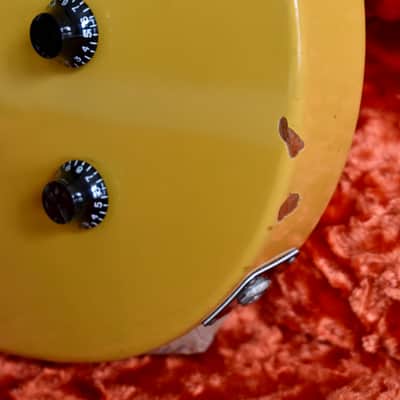 80’s Burny Japan Rock ’n Roll Version RTV-55 Les Paul Junior Double Cut in TV Yellow RARE Fernandes MIJ Japanese Vintage Lawsuit Fujigen JR DC Gibson image 8