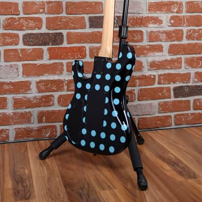 Kramer Original Collection NightSwan Black with Blue Polka Dot 2022 w/Gator Hardshell Case image 8