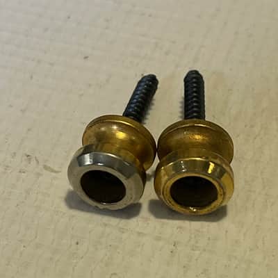 1980's Era Used Schaller Electric Guitar Gold Strap Lock Buttons Set
