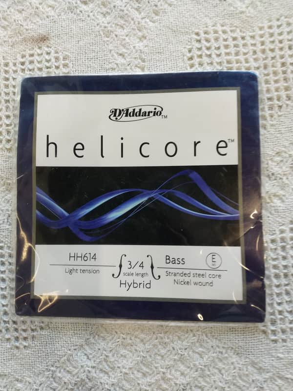 D'Addario Helicore Hybrid Bass Single E String, 3/4 Scale, Light Tension image 1