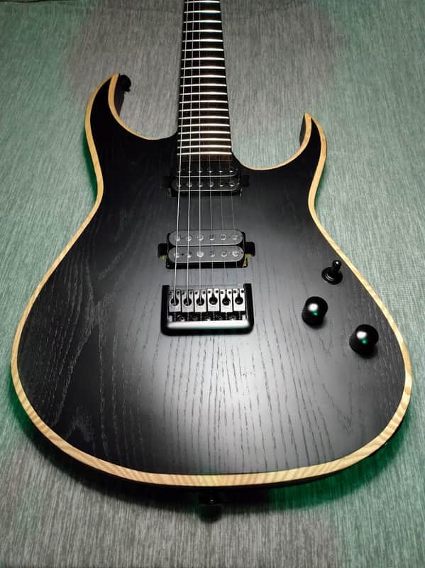 10S Metal Electric Guitar Ash Body and 5-Piece Neck  in Satin Black image 1