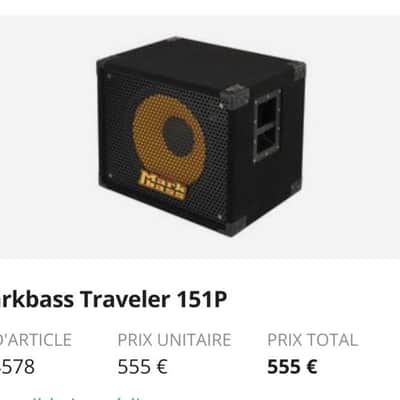 Markbass Traveler 151P 400-Watt 1x15" Bass Speaker Cabinet 2006 - Present - Black image 2