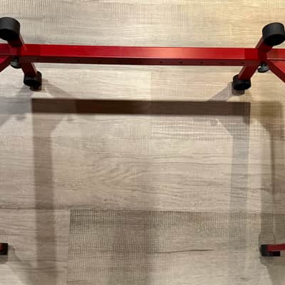 K&M 18810 Omega Table-Style Keyboard Stand, Ruby Red W/ included K&M Laptop Holder AND K&M iPad Mic Stand Holder image 8