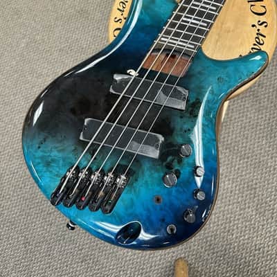 Ibanez SRMS805 Bass Workshop Multi-Scale 5-String Bass - Tropical Seafloor image 5