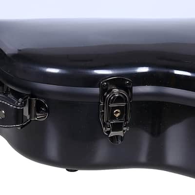 Crossrock Classical Guitar Hard Case Strong Lightweight Deluxe Fiberglass Hardshell in Black image 6