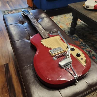1960 Supro Belmont Poppy Red w/ Case image 9
