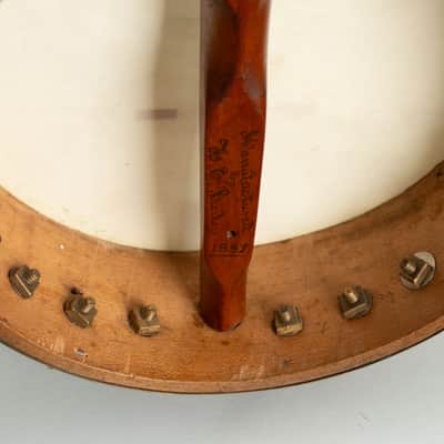 H.E. Bailey  5 String Fretless Banjo (1881), original brown coffin case. image 19