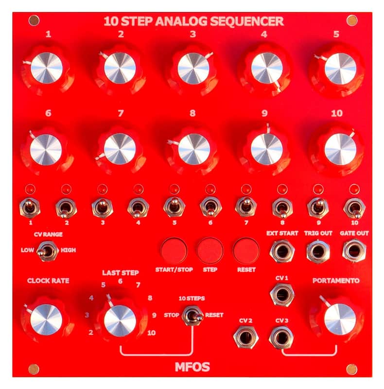 MFOS 10 Step Analog Sequencer Eurorack. 2022 Red/White image 1