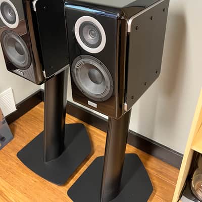 TAD Labs TAD-ME1-K Loudspeakers - Piano Black - w/Stands image 4