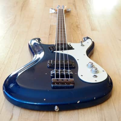 1966 Mosrite Ventures Model Bass Vintage Mark I Ink Blue 100% Original w/ohsc image 13