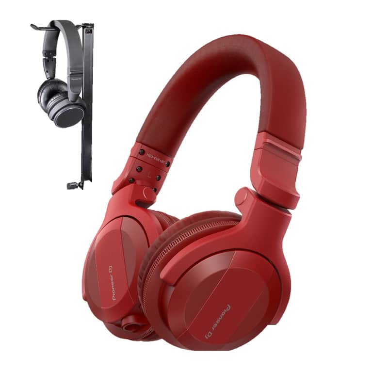 Pioneer DJ HDJ-CUE1BT Red BT Headphones + Headphone Pole Stand image 1