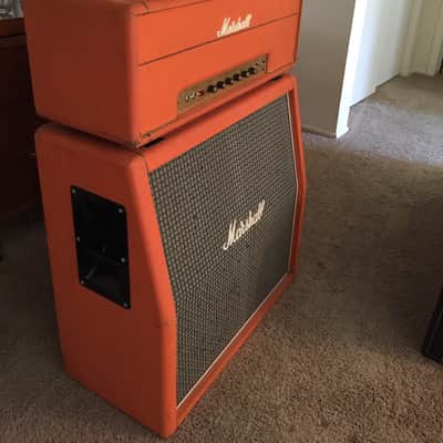 1972 Marshall Major for Lead Guitar in Orig Orange Color tolex - Pulsonic - Full Stack! Super Rare! image 3