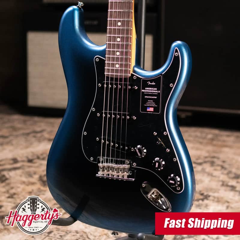 Fender American Professional II Stratocaster Electric Guitar - Dark Night with Hardshell Case image 1
