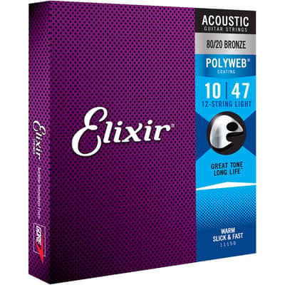Elixir POLYWEB 80/20 Bronze Acoustic — 12-String 11150 Light .010-.047 image 1