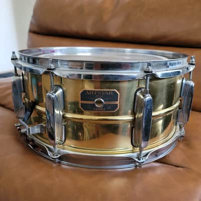 Vintage Tama Artstar ES 14x6.5 Brass Snare Drum MIJ Japan w/ Mighty Hoops image 4