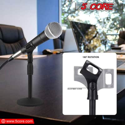 5 Core Microphone Clip Holder 2 Pieces with Screw Adapters 5/8 to 3/8 Inch image 4