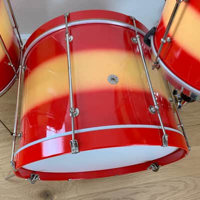 Decolite 4-Piece Drum Set Vintage Gretsch Jasper Shells 13-16-20-5x14 60s - Red Yellow Duco image 4