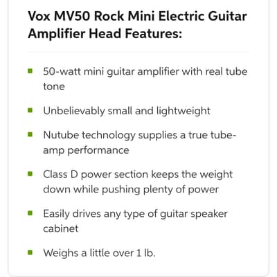 Vox MV50 Rock 50 watt Nu-Tube head and cab 2020's - Black image 10