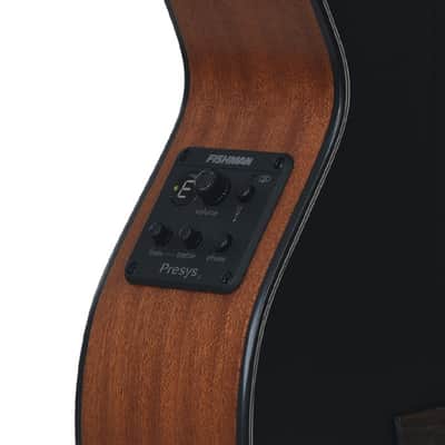 HEX BB200E M/BT Travel Mini Acoustic Guitar Black Satin Fishman Preamp Pickup Slotted Headstock image 6
