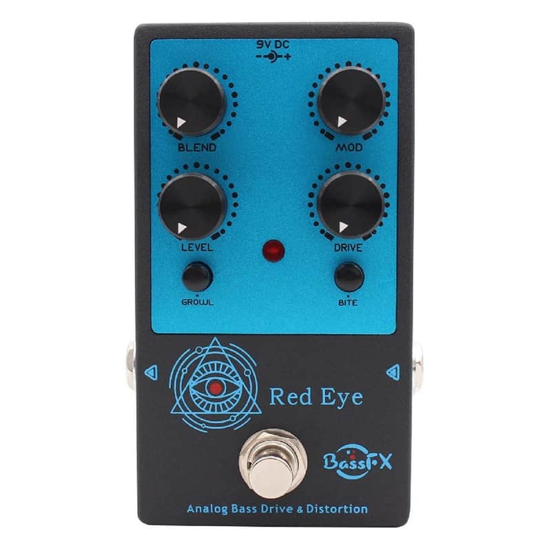 Fanmuzk Red Eye Analog Bass Drive Distortion Effect Pedal with Blend Control image 1