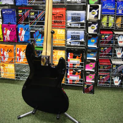 Johnson left handed fretless bass guitar in black image 7