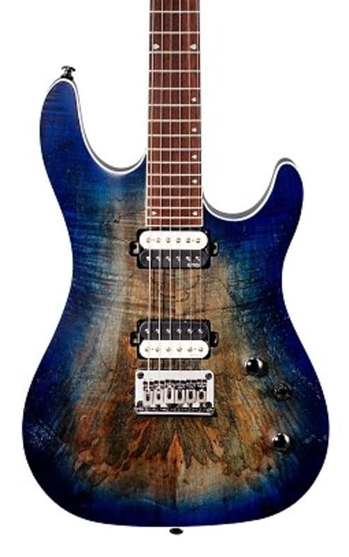 Cort KX Series KX300OPCB, Mahogany Body w/ Spalted Maple Top, EMG, Open Pore Cobalt Burst Finish image 1
