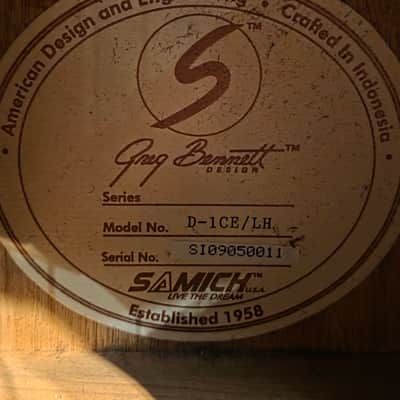 Samick Greg Bennett D-1CE Left-Handed Acoustic-Electric Natural image 6