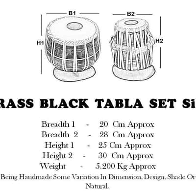 Handmade Brass Tabla Wood Dayan Set With Bag  Musical Instruments Set Black Polish Sheesham image 5