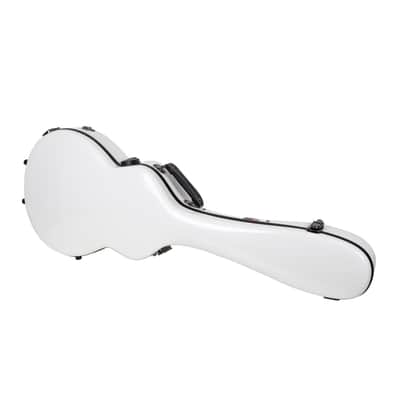 Crossrock Deluxe Fiberglass Guitar Case for Les Paul Electric Guitars with TSA lock-White image 4