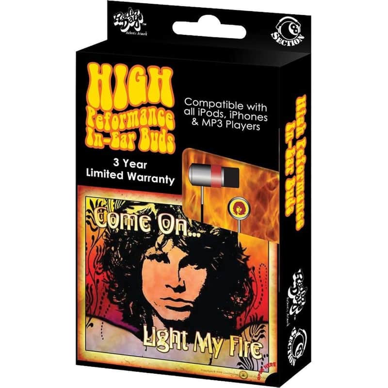Section 8 Jim Morrison In Ear Buds - Chrome 2.5mm Jack Window Box image 1